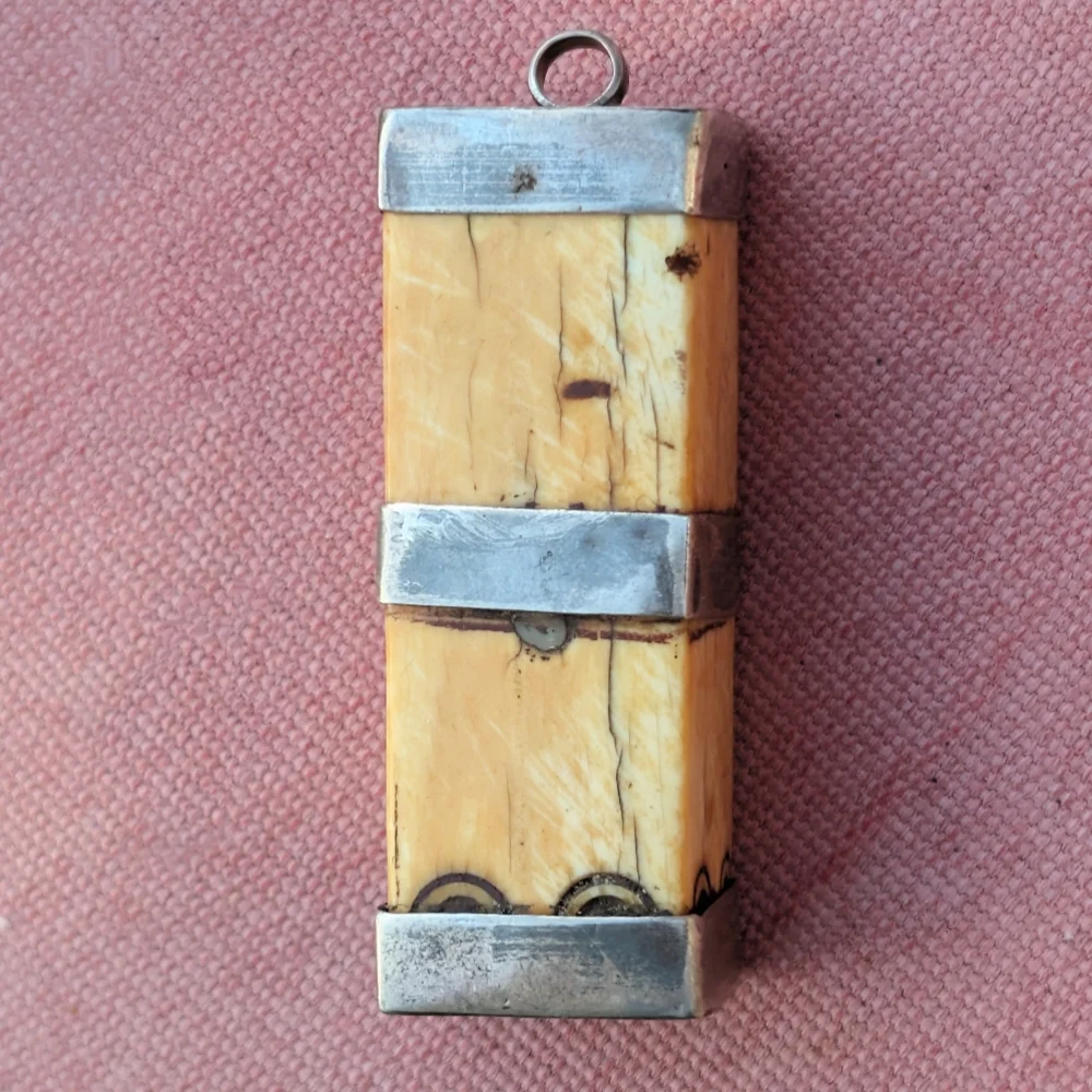 Antique Bone Tribal Pendant with Sterling Silver Detail - Picture 3 of 7